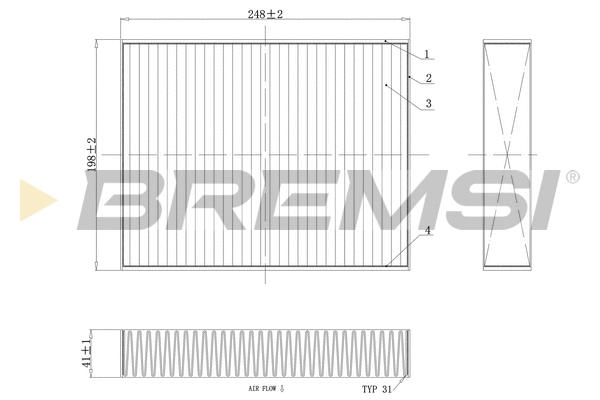 Filtre, air de l'habitacle BREMSI FC0455C