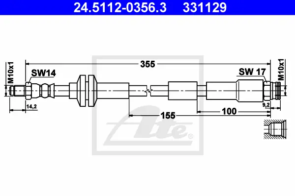 Flexible de frein ATE-APAC 24.5112-0356.3