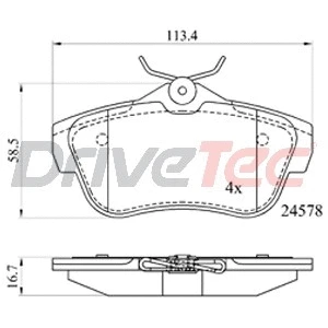 Kit de plaquettes de frein, frein à disque DriveTec DPAD2071