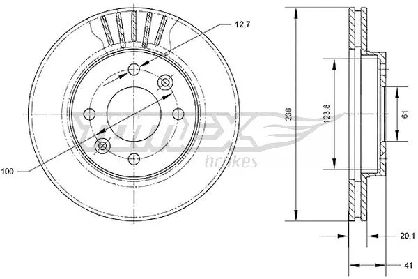 Disque de frein TOMEX Brakes TX 70-45