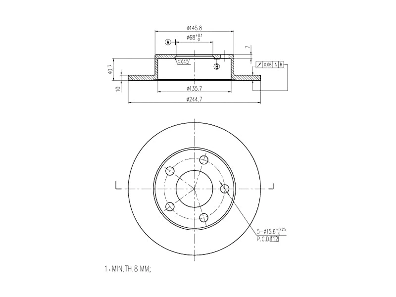 Disque de frein A.Z. Meisterteile AZMT-44-024-1530