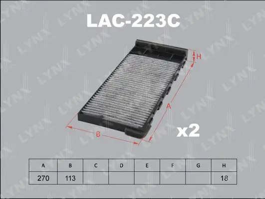 Filtre, air de l'habitacle LYNXAUTO LAC-223C