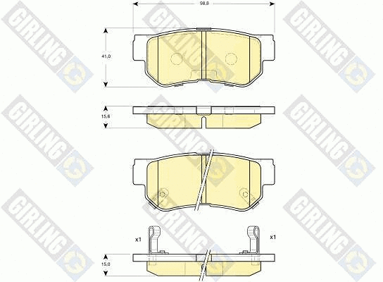 Kit de plaquettes de frein, frein à disque GIRLING 6132989
