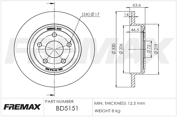 Disque de frein FREMAX BD-5151