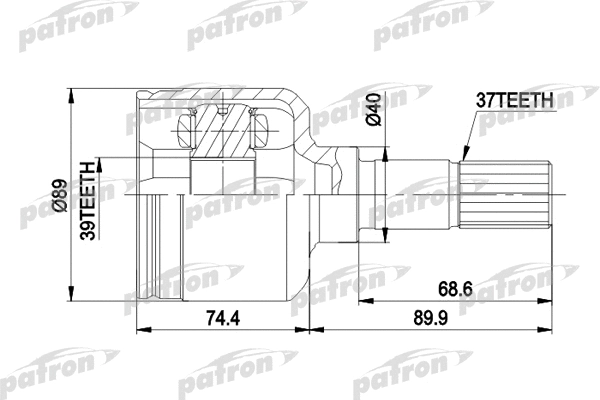 Jeu de joints, arbre de transmission PATRON PCV5015