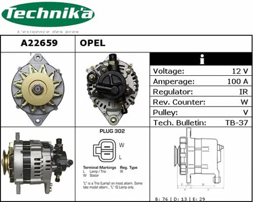 Alternateur Technika A22659
