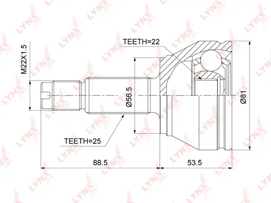 Jeu de joints, arbre de transmission LYNXAUTO CO-3017
