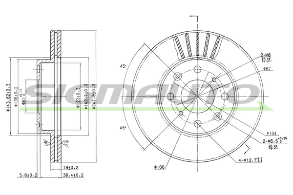 Disque de frein SIGMAUTO DBA377V