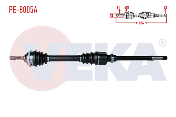 Arbre de transmission VEKA PE-8005A