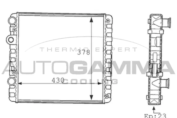 Radiateur, refroidissement du moteur AUTOGAMMA 101080