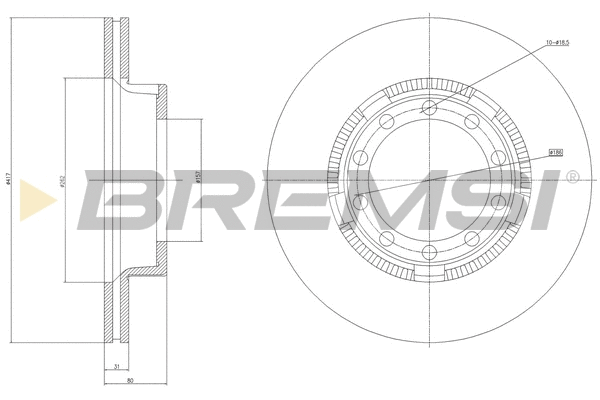 Disque de frein BREMSI CD5109V