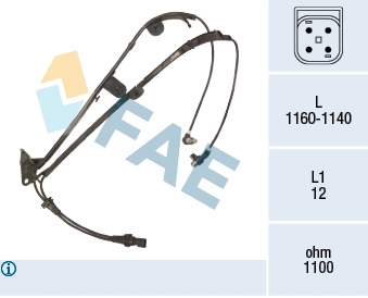 Capteur, vitesse de roue FAE 78396