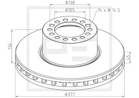 Disque de frein PE Automotive 016.665-00A