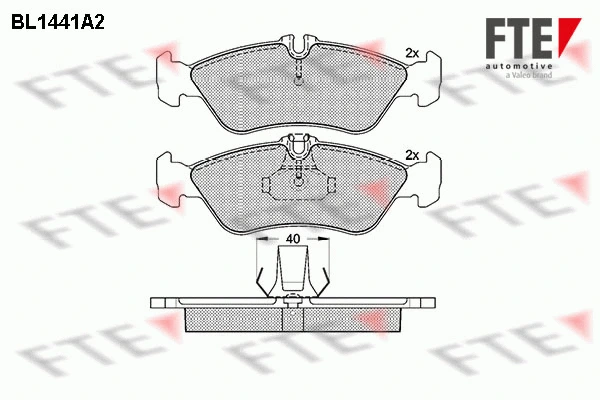 Kit de plaquettes de frein, frein à disque FTE 9010193