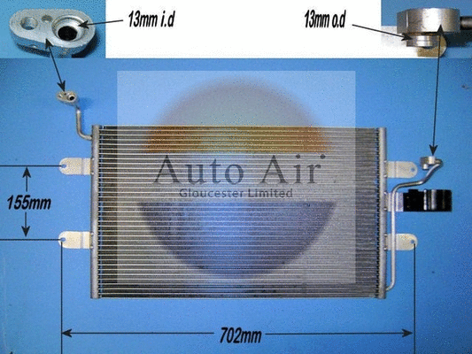 Condenseur, climatisation AUTO AIR GLOUCESTER 16-1302