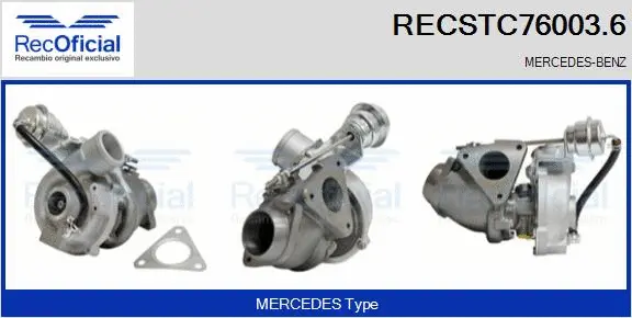 Turbocompresseur, suralimentation RECOFICIAL RECSTC76003.6