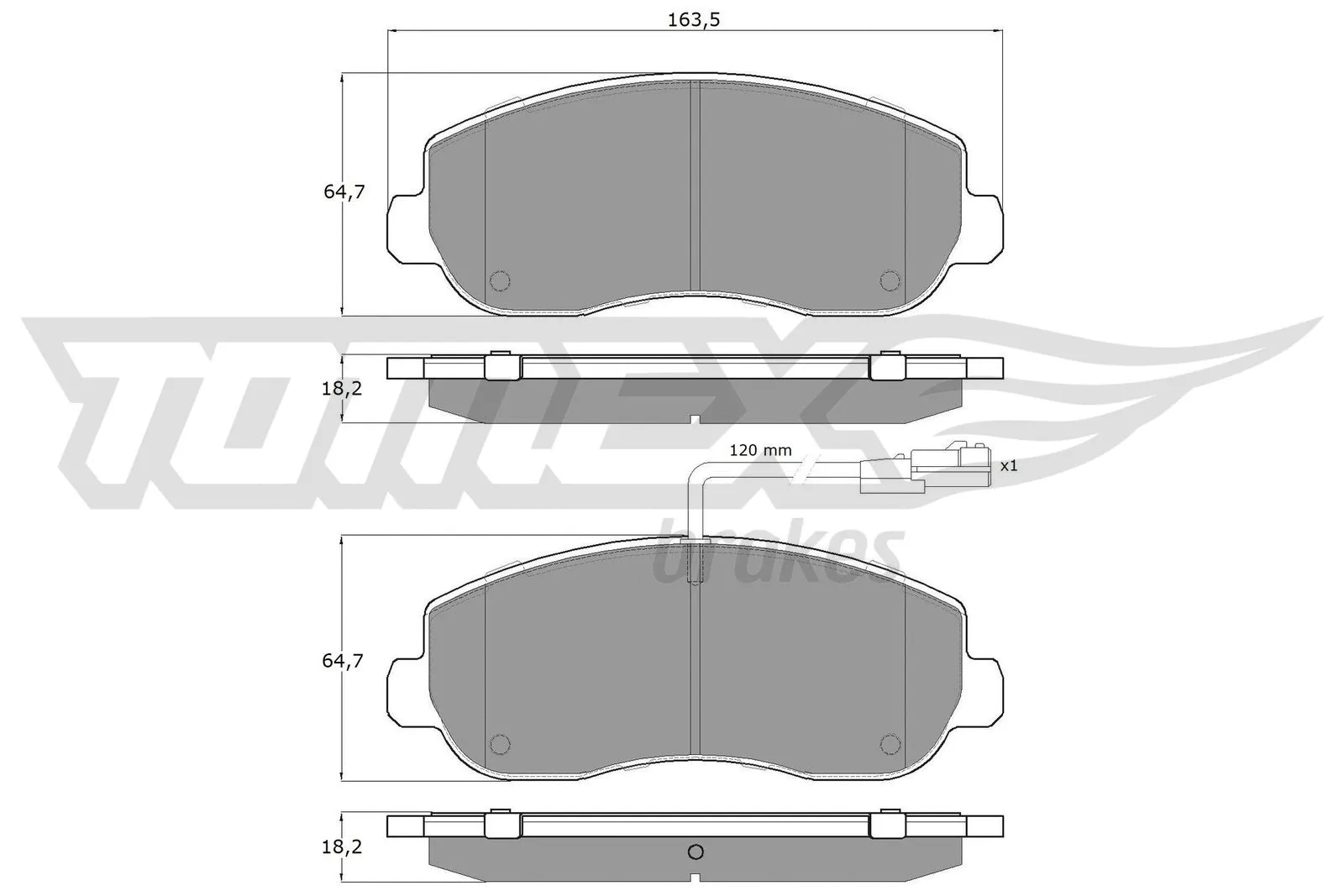 Kit de plaquettes de frein, frein à disque TOMEX Brakes TX 16-40