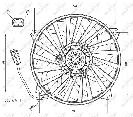 Ventilateur, refroidissement du moteur NRF 47073
