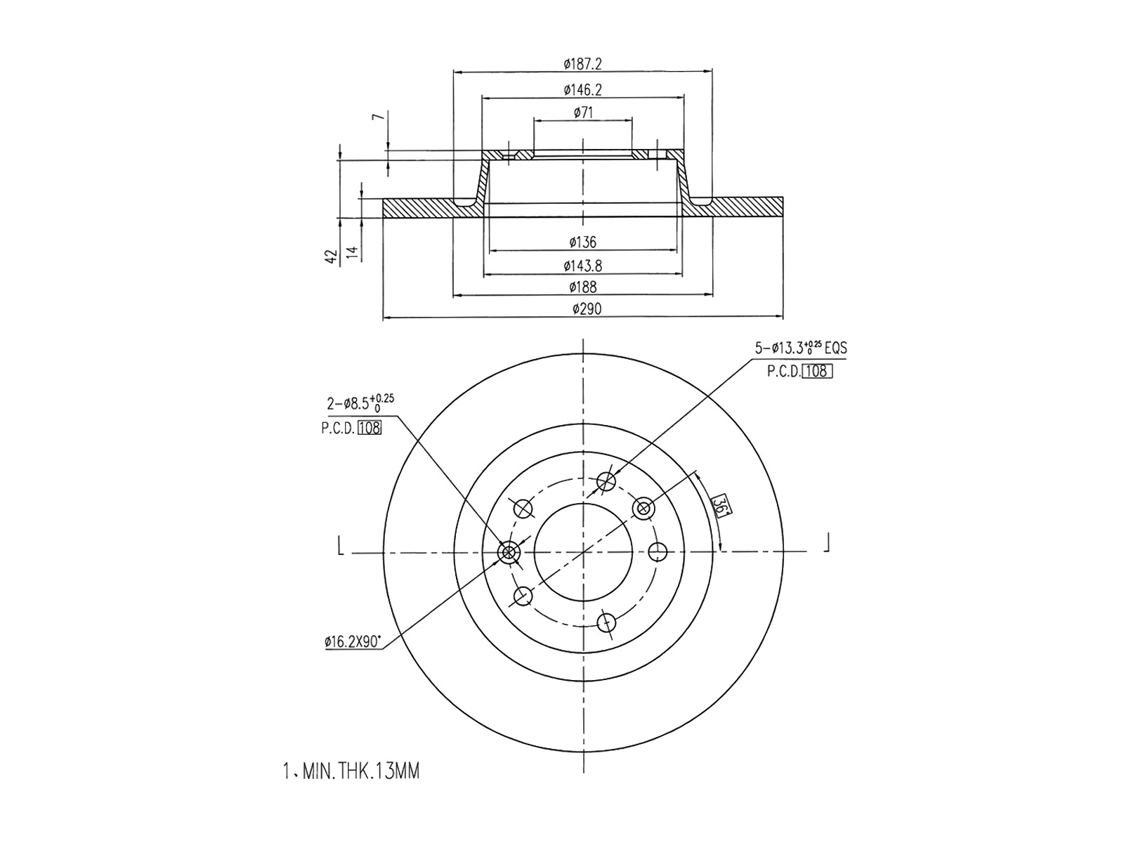 Disque de frein A.Z. Meisterteile AZMT-44-024-1303