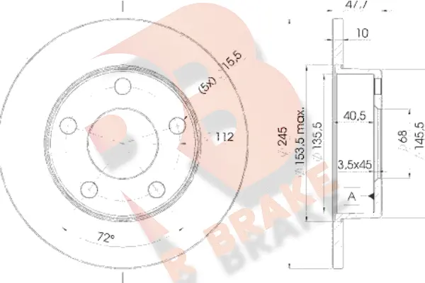 Disque de frein R BRAKE 78RBD22746