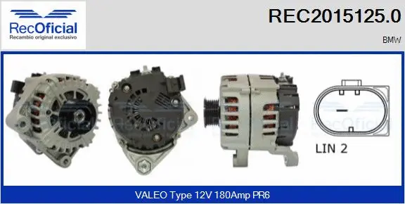 Alternateur RECOFICIAL REC2015125.0