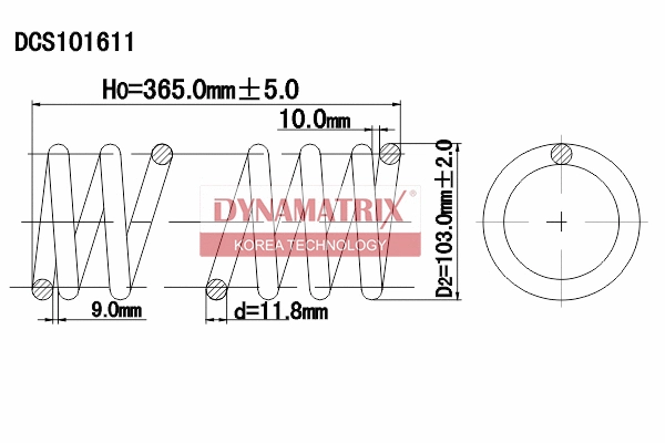 Ressort de suspension DYNAMATRIX DCS101611