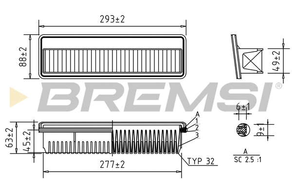 Filtre à air BREMSI FA1218