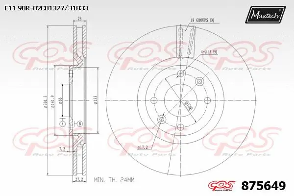 Disque de frein MAXTECH 875649
