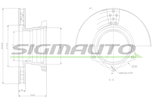 Disque de frein SIGMAUTO DB0165V