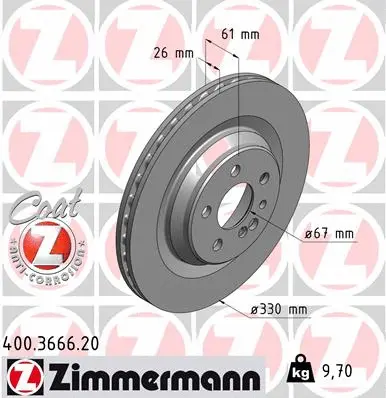 Disque de frein ZIMMERMANN 400.3666.20