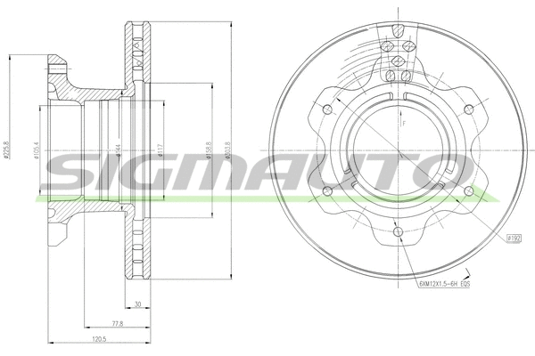 Disque de frein SIGMAUTO DB0208V
