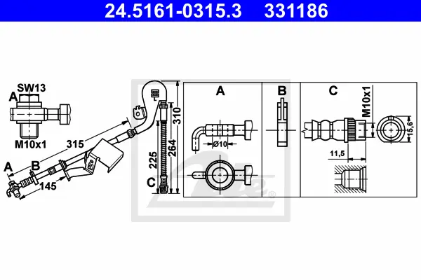 Flexible de frein ATE-APAC 24.5161-0315.3