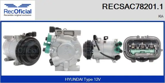 Compresseur, climatisation RECOFICIAL RECSAC78201.1