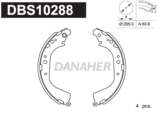 Jeu de mâchoires de frein DANAHER DBS10288