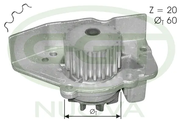 Pompe à eau, refroidissement du moteur GGT PA10589