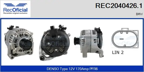 Alternateur RECOFICIAL REC2040426.1