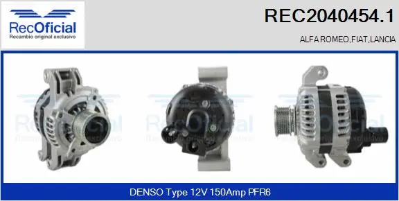 Alternateur RECOFICIAL REC2040454.1