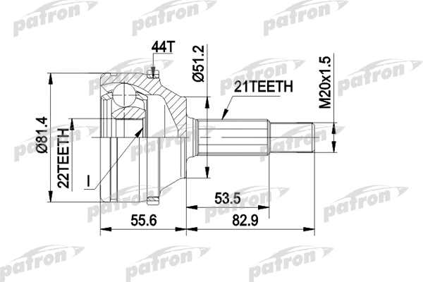 Jeu de joints, arbre de transmission PATRON PCV1310