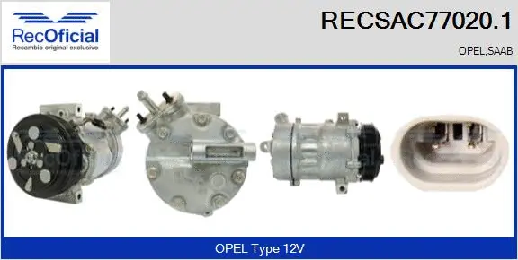 Compresseur, climatisation RECOFICIAL RECSAC77020.1