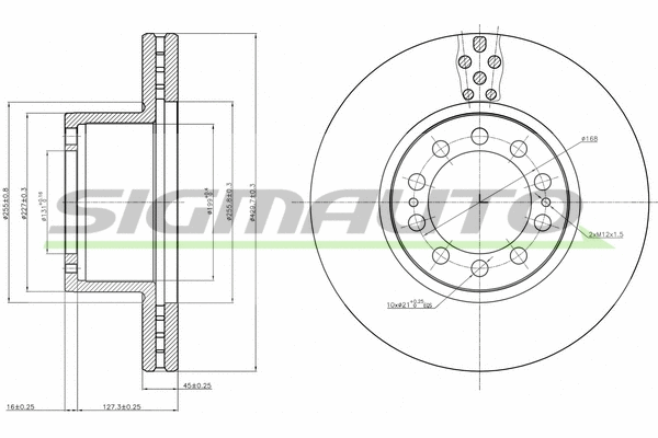 Disque de frein SIGMAUTO DB0323V