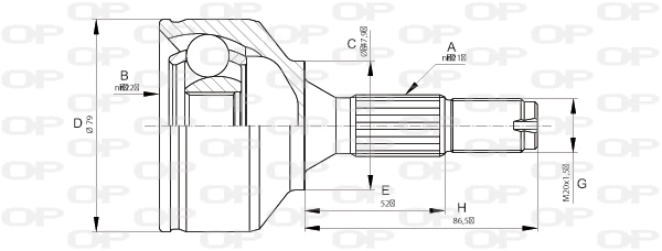 Jeu de joints, arbre de transmission OPEN PARTS CVJ5668.10