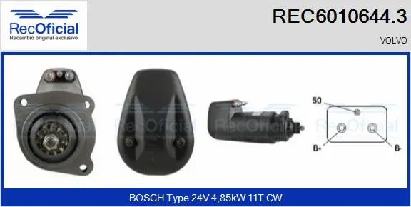 Démarreur RECOFICIAL REC6010644.3