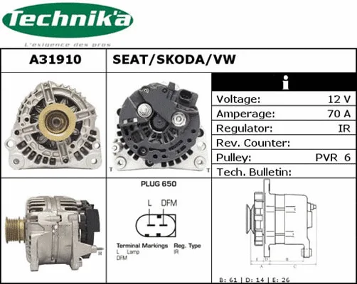 Alternateur Technika A31910