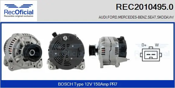 Alternateur RECOFICIAL REC2010495.0