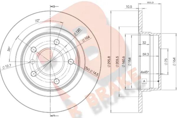 Disque de frein R BRAKE 78RBD21725