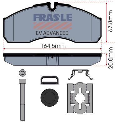 Kit de plaquettes de frein, frein à disque FRAS-LE PD/208-K026-CV