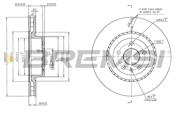 Disque de frein BREMSI CD8620V