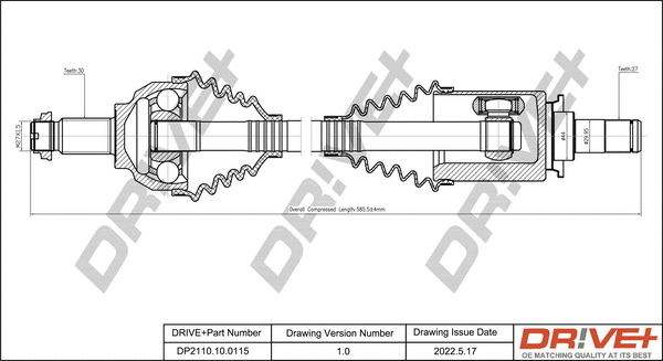 Arbre de transmission Dr!ve+ DP2110.10.0115