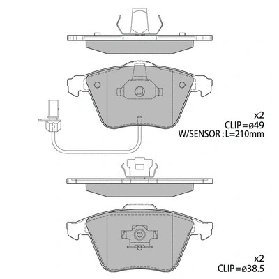 Kit de plaquettes de frein, frein à disque HAGEN GP2112-F