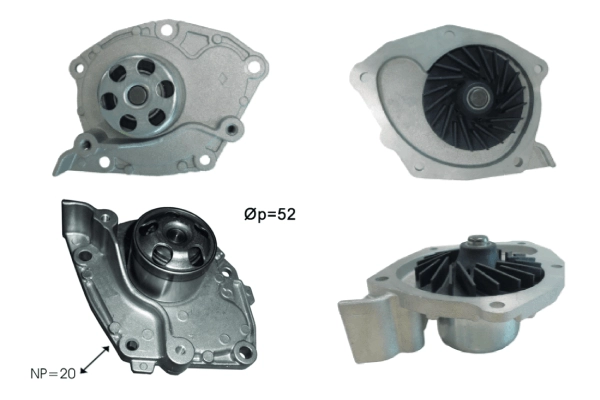 Pompe à eau, refroidissement du moteur TECDRIVE TPAE0038